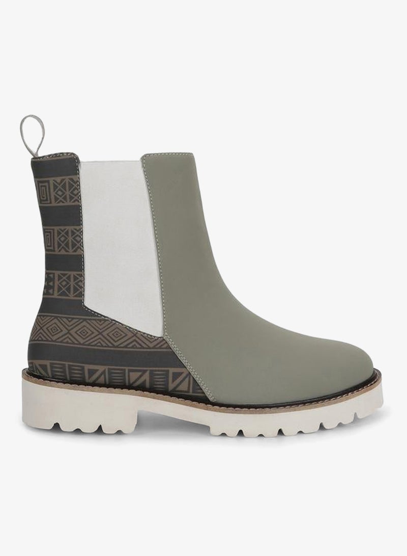 YOHO Grey Comfortable Lightweight Printed Boots - Image 1