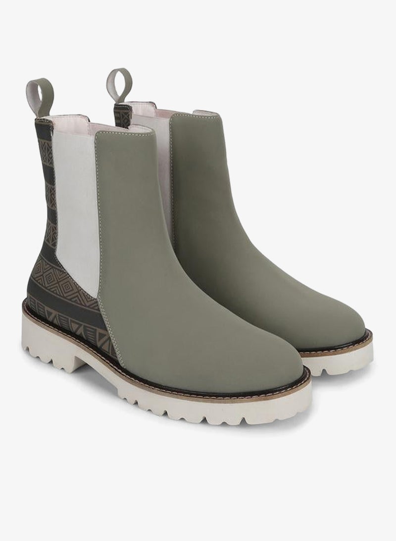 YOHO Grey Comfortable Lightweight Printed Boots - Image 4