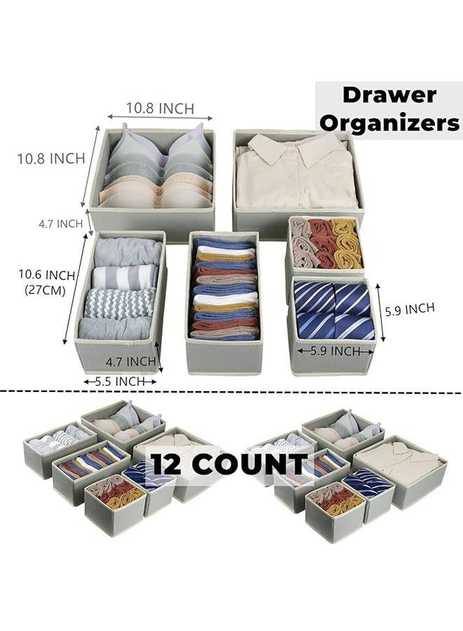 PADOM Padom Clothing Storage Organizers, 12 Set Foldable Underwear Drawer Organizer and Closet Dividers, Storage Box for Clothes, Socks, Underwear  - Image 3