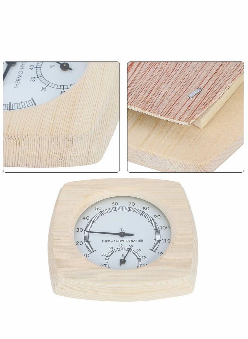 Excefore Sauna Thermometer and Hydrometer, Sauna Wooden Thermometer 2 In 1 Sauna Temperature Humidity Meter Wooden Sauna Accessories  - Image 5