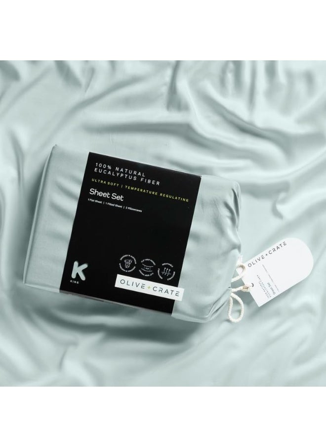 Generic - Olive + Crate Eucalyptus Sheets Set - Cooling Sheets for Hot Sleepers - 100% Organic Tencel Lyocell - Twin XL Size - Hypoallergenic, Moisture-Wicking - Deep Pockets, Soft, Durable 38 x 80 - Image 1