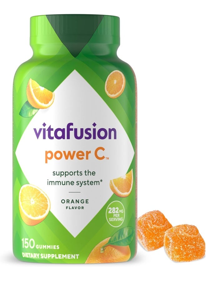 Vitafusion Power C Vitamin C Gummies for Immune Support, Orange Flavored, 282 mg Vitamin C, America’s Number 1 Gummy Vitamin Brand, 50 Day Supply, 150 Count - Image 1