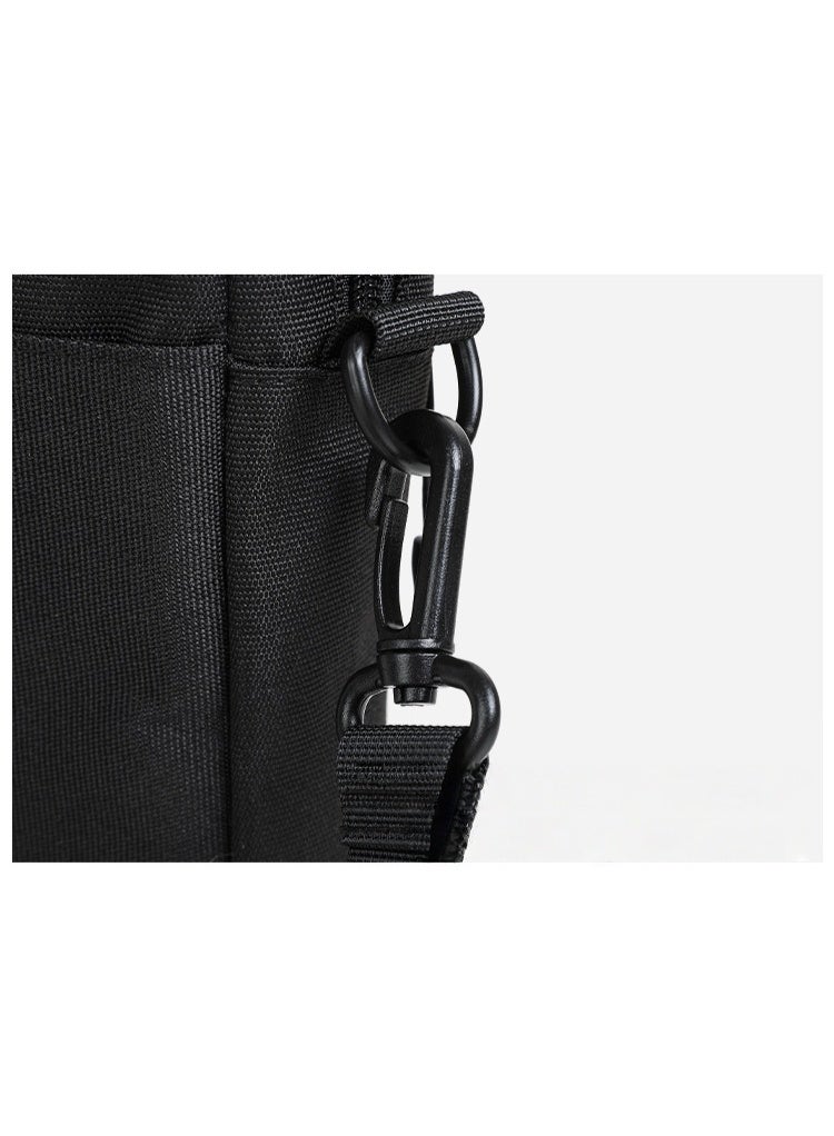 Ben Davis Trendy workwear style black crossbody bag with adjustable wide shoulder strap, perfect for outdoor travel, carrying your ID and phone. - Image 4