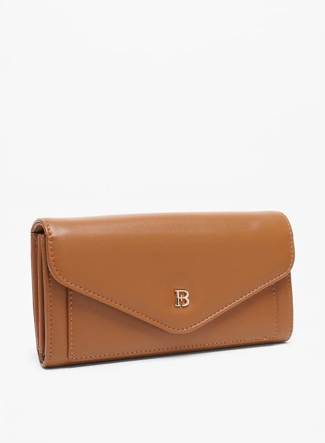 Flora Bella Women Solid Wallet With Flap Closure