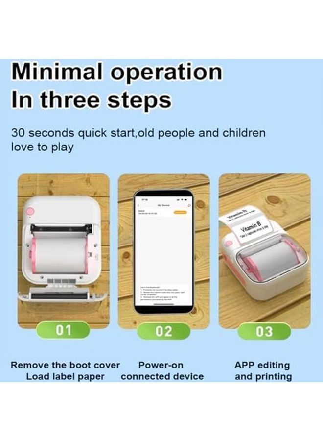 مساعد الواجبات المنزلية القابل لإعادة الشحن، طابعة حرارية بدقة 200 نقطة في البوصة للطباعة الواضحة للمذكرات والصور والرموز - Image 3