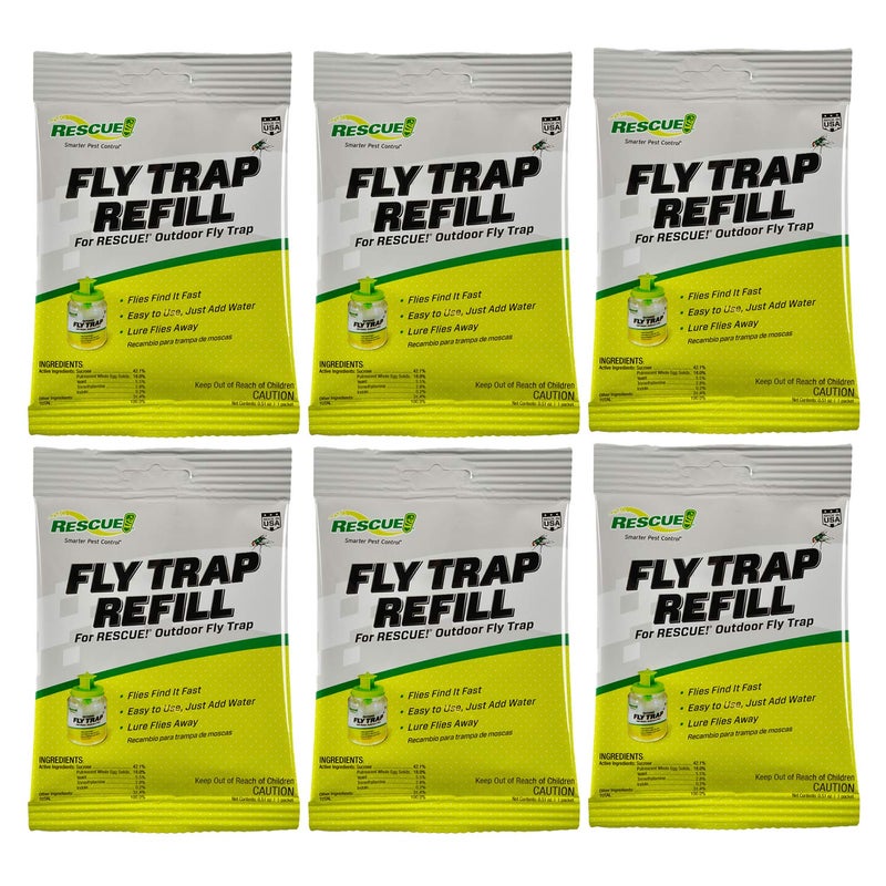 RESCUE! Reusable Fly Trap Refill â€“ Outdoor Use - 6 Pack - Image 1
