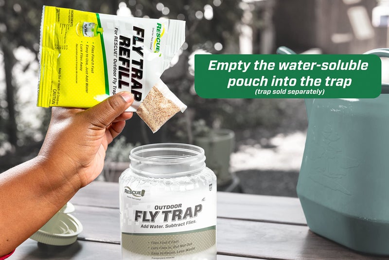 RESCUE! Reusable Fly Trap Refill â€“ Outdoor Use - 6 Pack - Image 3