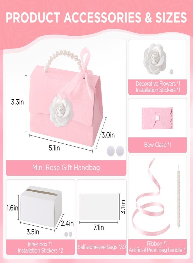 SESENSE Money Pull Box for Cash, Surprise Box Mini Rose Handbags with 30 Pcs Transparent Bags for Christmas Party Birthday - Image 3