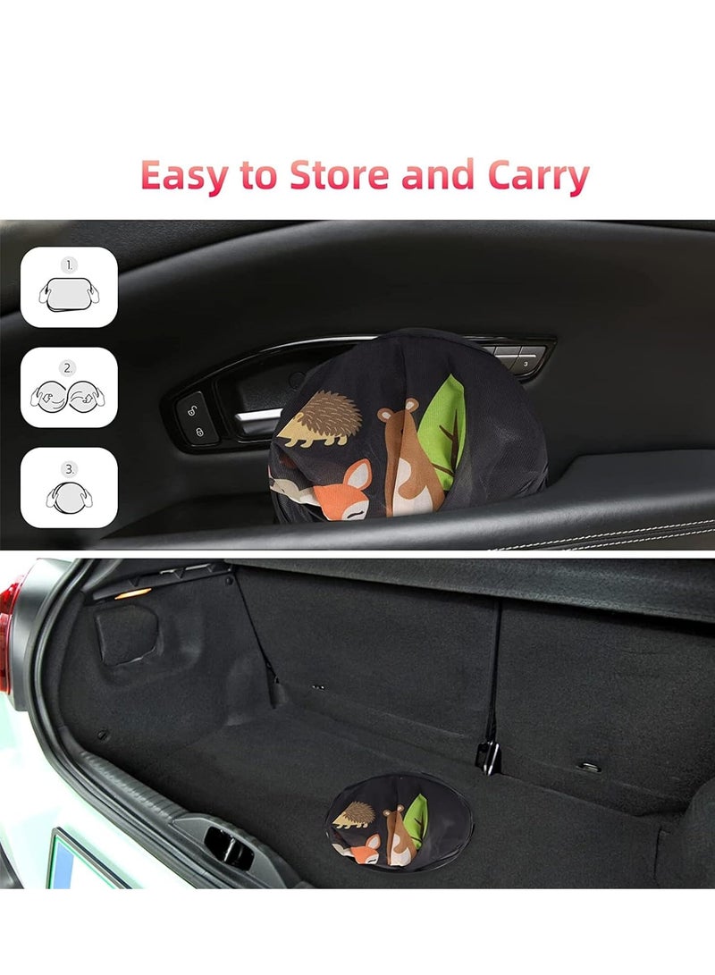 2 Pack Car Side Window Sun Shade Cute Car Sun Shade with Animals Patterns Foldable Car Window Shade Side Automotive Window Sunshade UV Protection for Baby Kids - Image 5