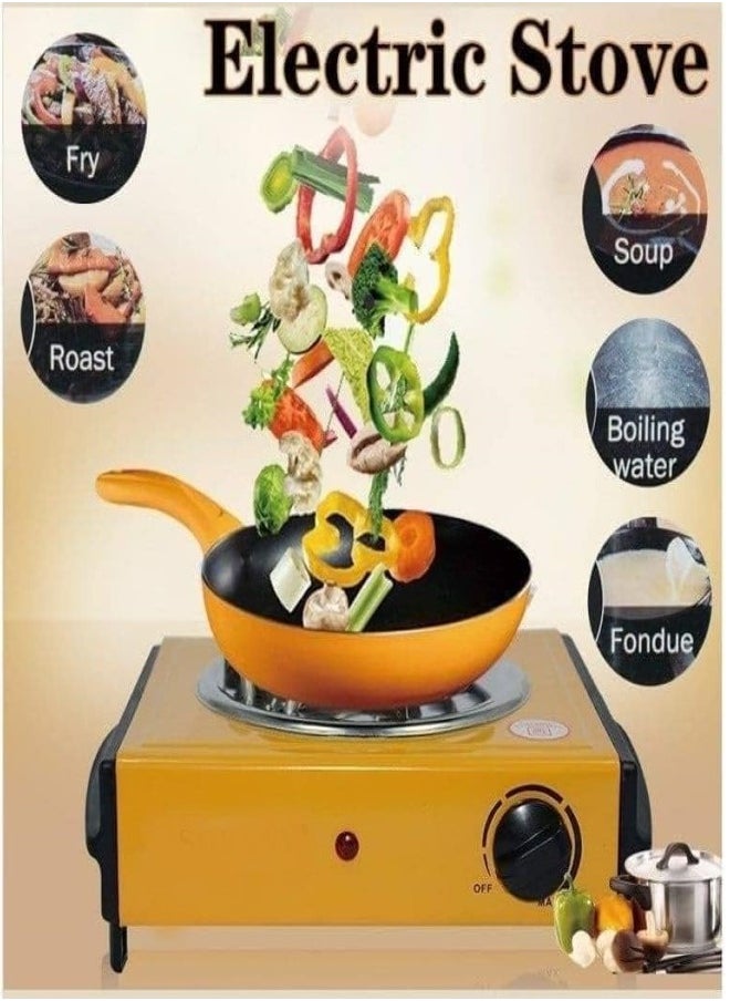 Denx Electric Spiral Heating Stove From , 1000 Watts, Yellow/Black | Dx2035 - Image 2