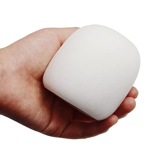 Fielect 5Pcs Microphone Cover Sponge Foam Mic Cover Handheld Microphone Windscreen Shield Protector Mic Foam Filter Cover White for Karaoke DJ, KTV, Broadcasting - Image 3