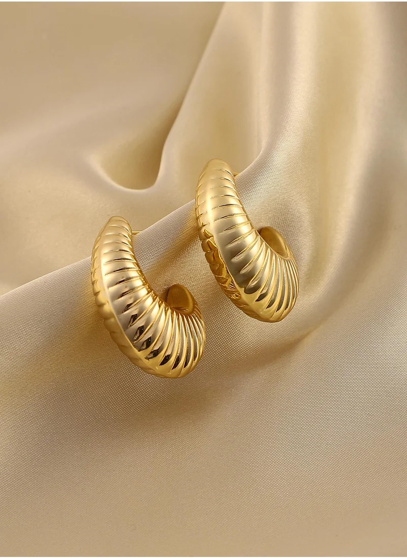 سوهي Women's The Ribbed Hoop Earrings