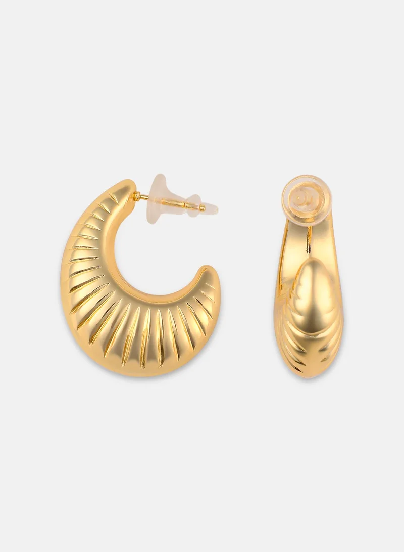 SOHI Ribbed Artificial Hoop Earring Jewellery