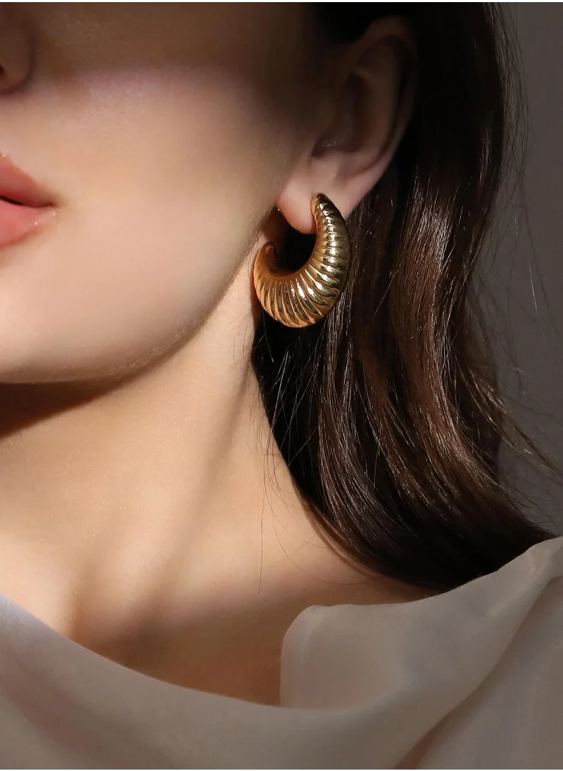 سوهي Women's The Ribbed Hoop Earrings