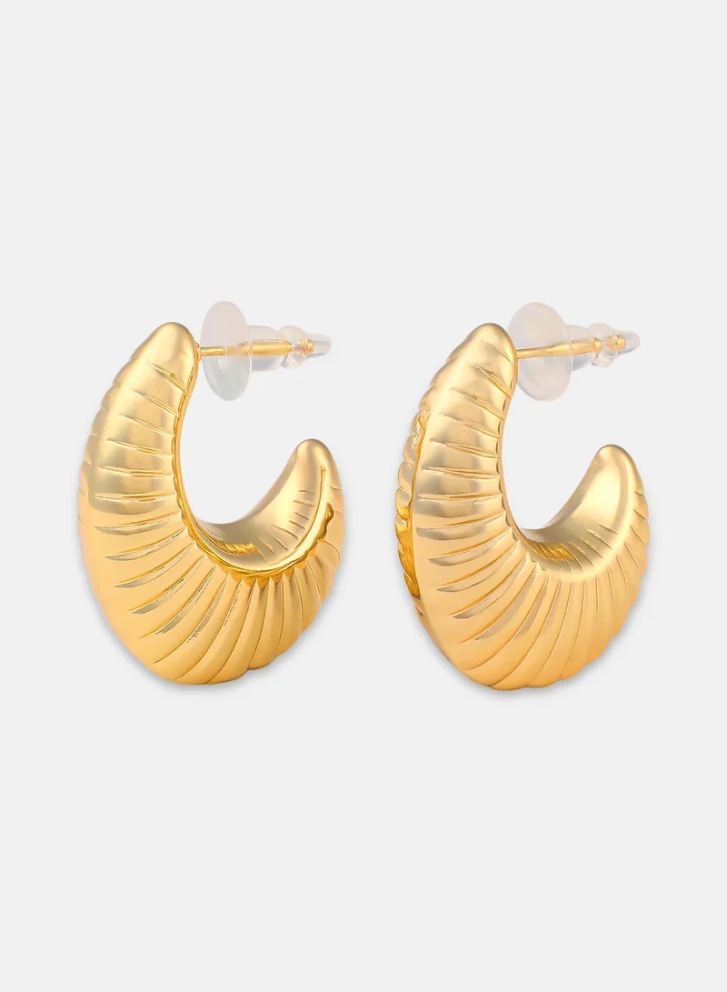 SOHI Ribbed Artificial Hoop Earring Jewellery