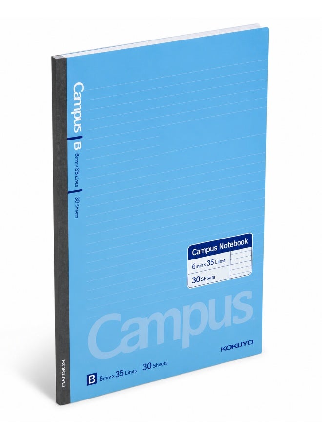 KOKUYO Campus Dot-Ruled Notebook B Ruling No-3BT / No-3BTN, Semi-B5, 6 mm B ruling, 30 sheets, White, Paper, 1 notebook for school notes - Image 2