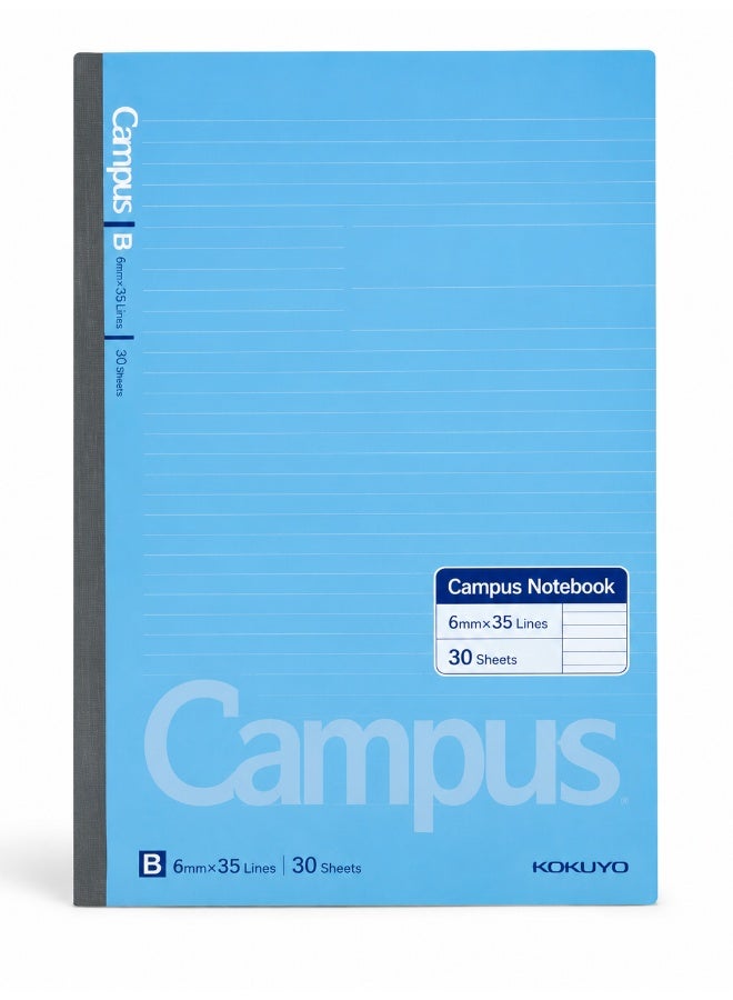KOKUYO Campus Dot-Ruled Notebook B Ruling No-3BT / No-3BTN, Semi-B5, 6 mm B ruling, 30 sheets, White, Paper, 1 notebook for school notes - Image 1