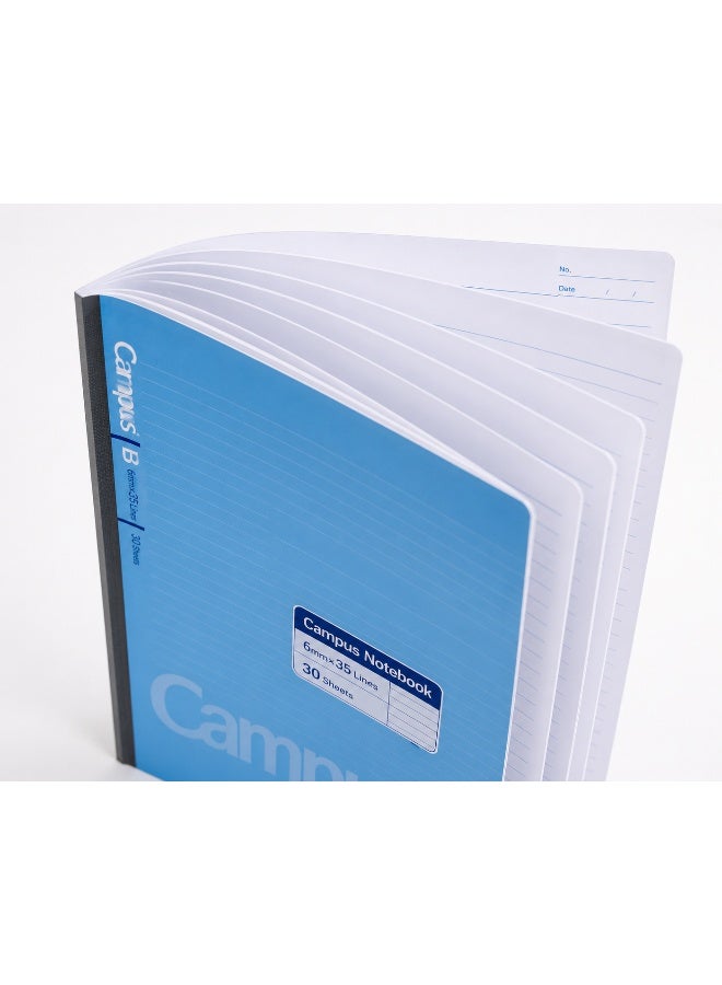 KOKUYO Campus Dot-Ruled Notebook B Ruling No-3BT / No-3BTN, Semi-B5, 6 mm B ruling, 30 sheets, White, Paper, 1 notebook for school notes - Image 5