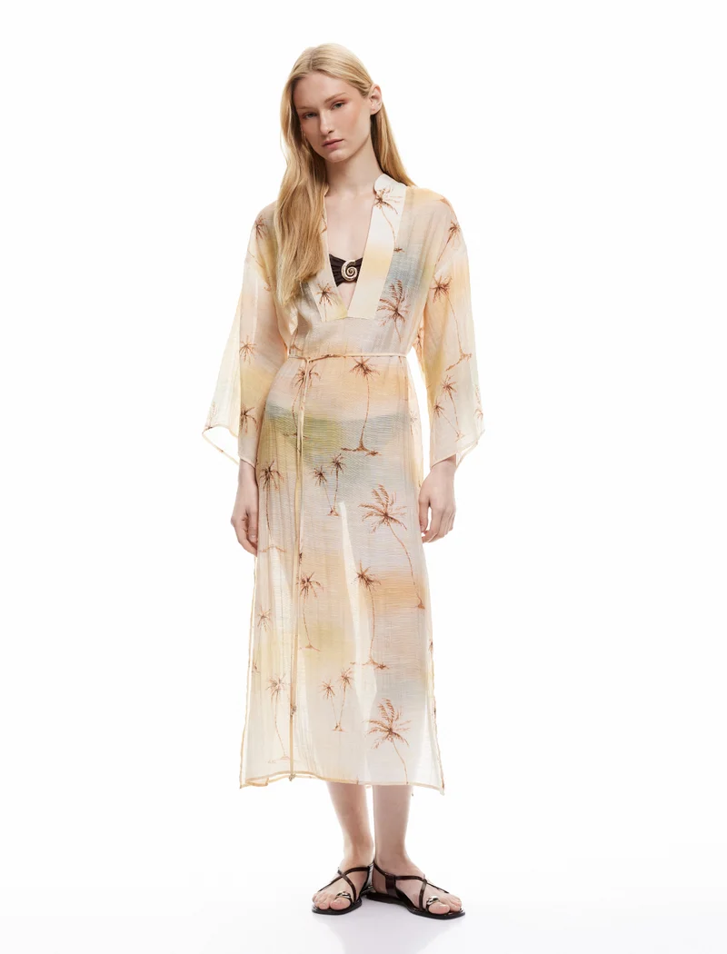 كوتون Patterned Beach Dress