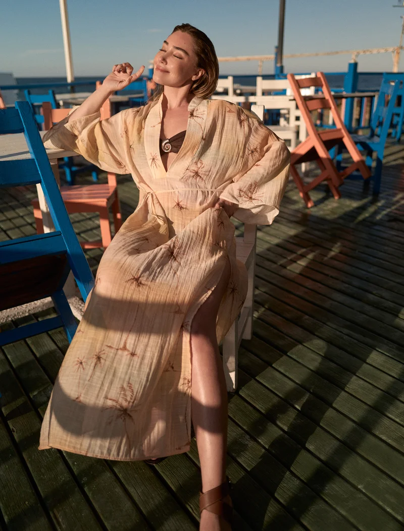 كوتون Patterned Beach Dress