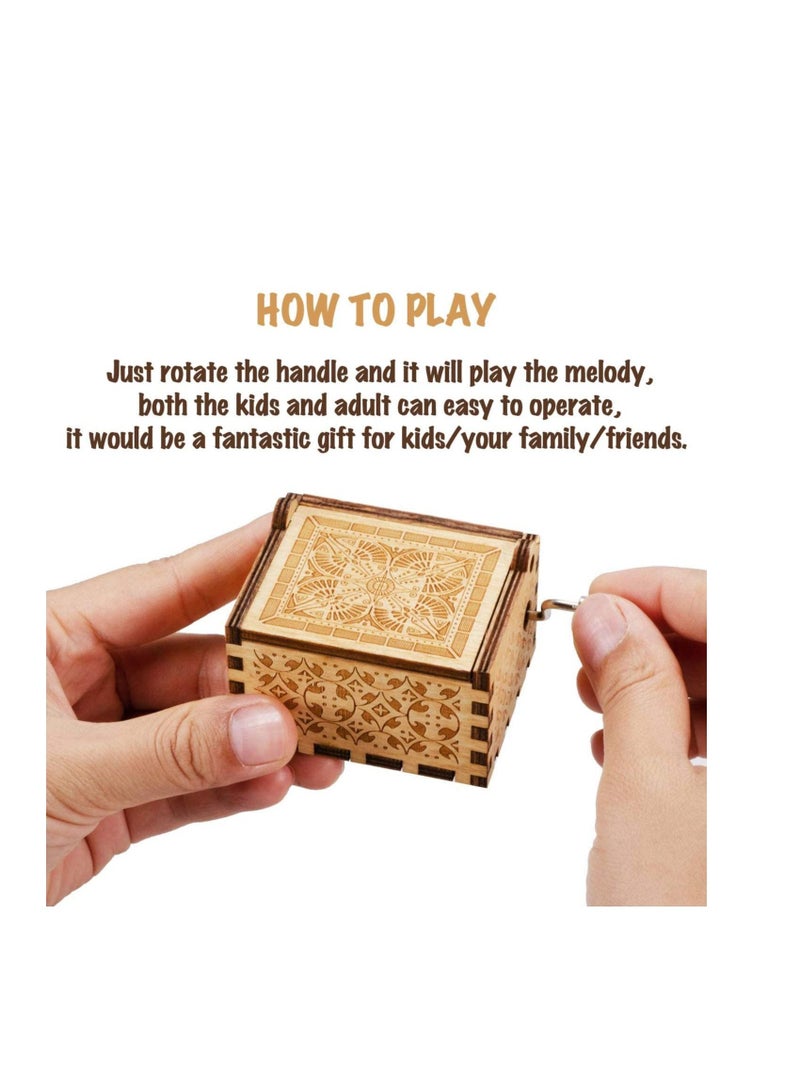 Captaintech Wooden Color Painted Music Box You are My Sunshine Vintage Hand Crank for Wife Wedding Anniversary Birthday - Image 2