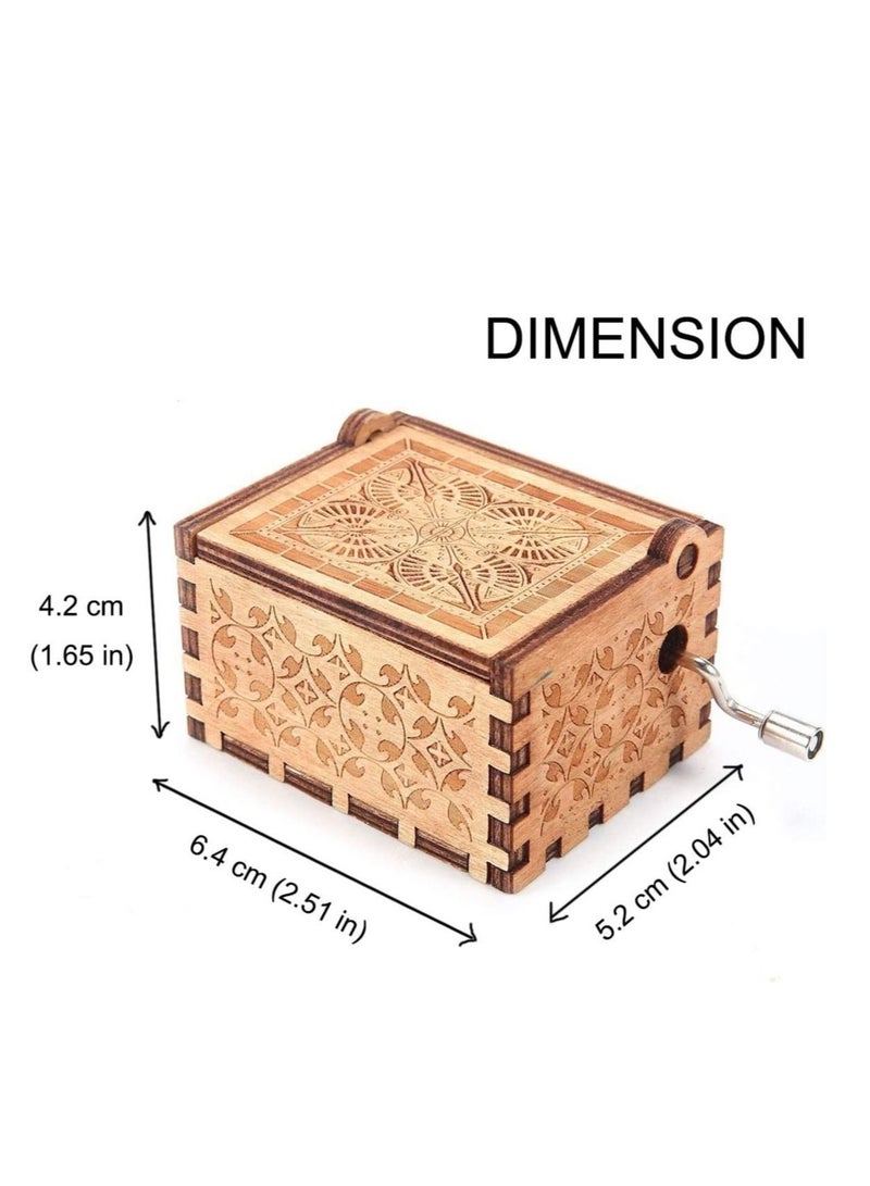 Captaintech Wooden Color Painted Music Box You are My Sunshine Vintage Hand Crank for Wife Wedding Anniversary Birthday - Image 4