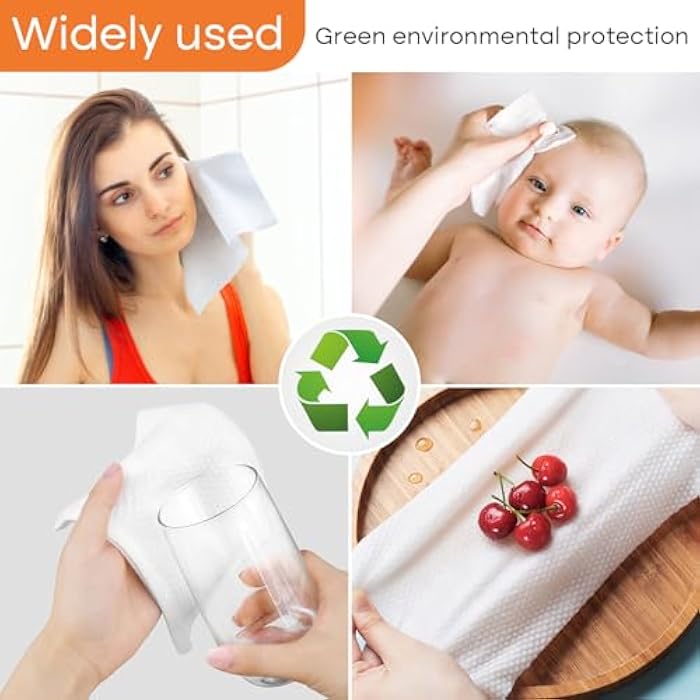 SUNLAND Disposable Face Towels Clean Face Tissue Super Soft for Sensitive Skin，Makeup Remover Dry Wipes，No Lint and Degradable 160 Count 2 Pack - Image 4