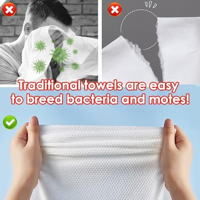 SUNLAND Disposable Face Towels Clean Face Tissue Super Soft for Sensitive Skin，Makeup Remover Dry Wipes，No Lint and Degradable 160 Count 2 Pack - Image 3