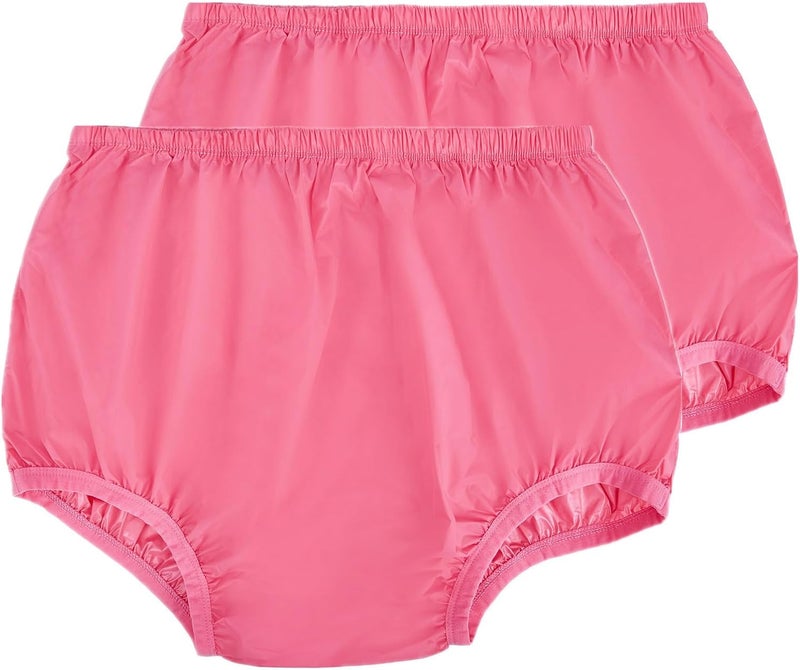 AQX Adult Leakproof Underwear for Incontinence, Washable Low Noise Reusable Adult Diaper Cover, Grey Plastic Pants Cover Unisex 2Pcs