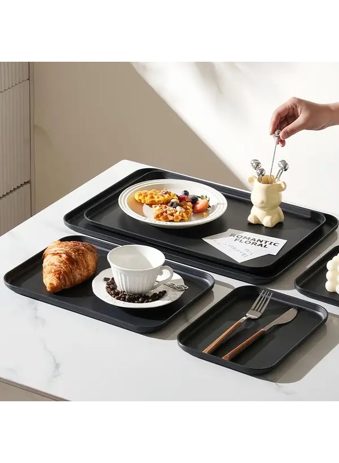 Black Medium PP Serving Tray for Breakfast Lunch Dinner Salad Bread Camping - Image 3