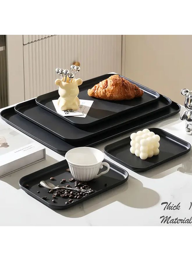 Black Medium PP Serving Tray for Breakfast Lunch Dinner Salad Bread Camping - Image 4