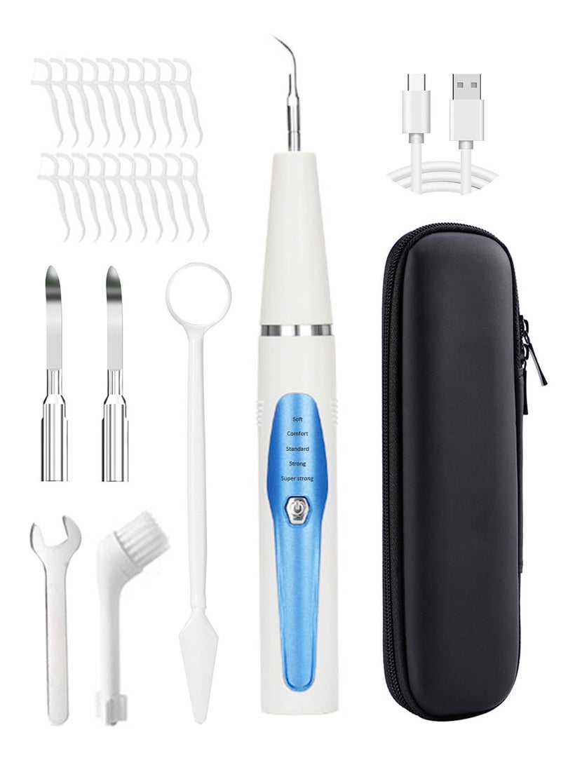 Syarme Plaque Remover for Teeth, Electric Tooth Cleaner Tartar Remover for Teeth with LED Light, Rechargeable Teeth Cleaning Kit, Dental Tools with 5 Modes and 4 Cleaning Heads, Including Storage Box - Image 1