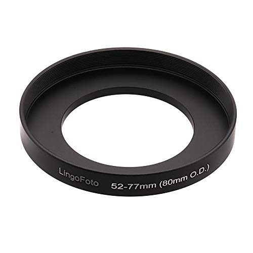 LingoFoto Front Step Up Ring 52mm to 80mm Lens Matte Box Adapter O.D, 52mm Lens Adapter Ring to 77mm Lens Filters/Lens Cap LingoFoto (52mm) - Image 1