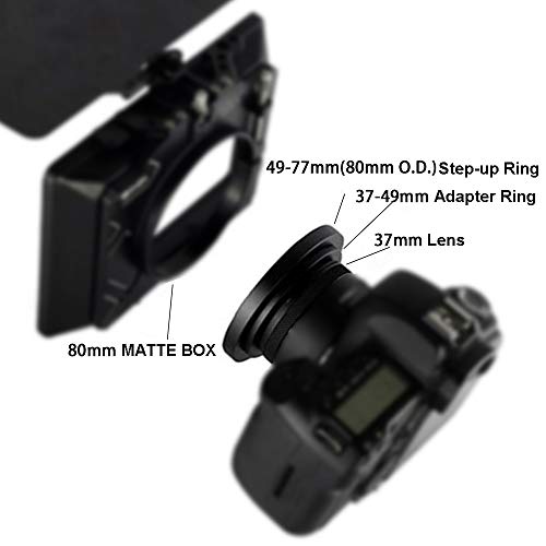LingoFoto Front Step Up Ring 52mm to 80mm Lens Matte Box Adapter O.D, 52mm Lens Adapter Ring to 77mm Lens Filters/Lens Cap LingoFoto (52mm) - Image 4