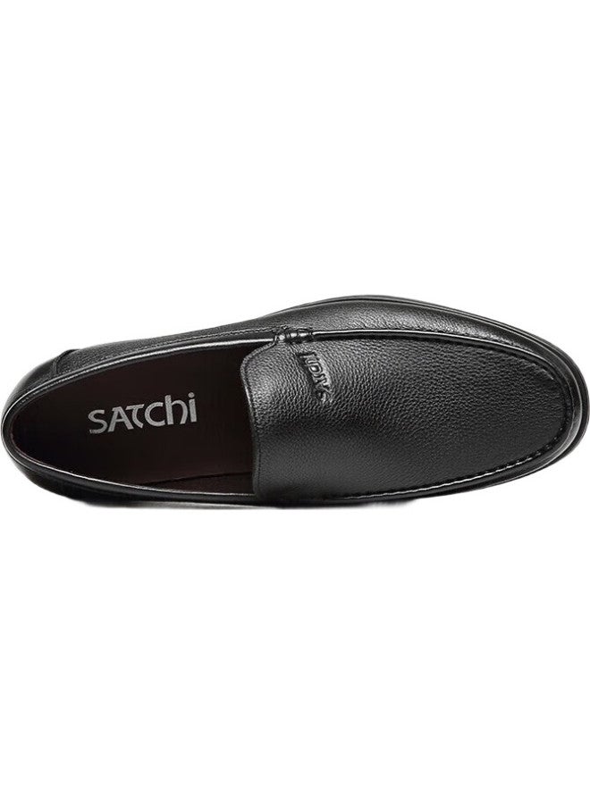 Satchi Men'S Slip-On Leather Business Casual Shoes 21782037Z Black A 41 - Image 3