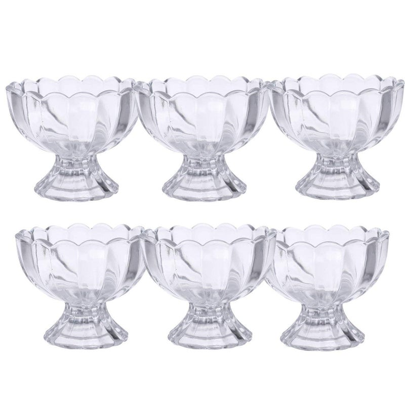 XML Ice Cream Bowl Cup Set Plastic Cute Flower Design Dessert Bowls Nuts or Sweets Bowls Set of 6 140ml - Image 1