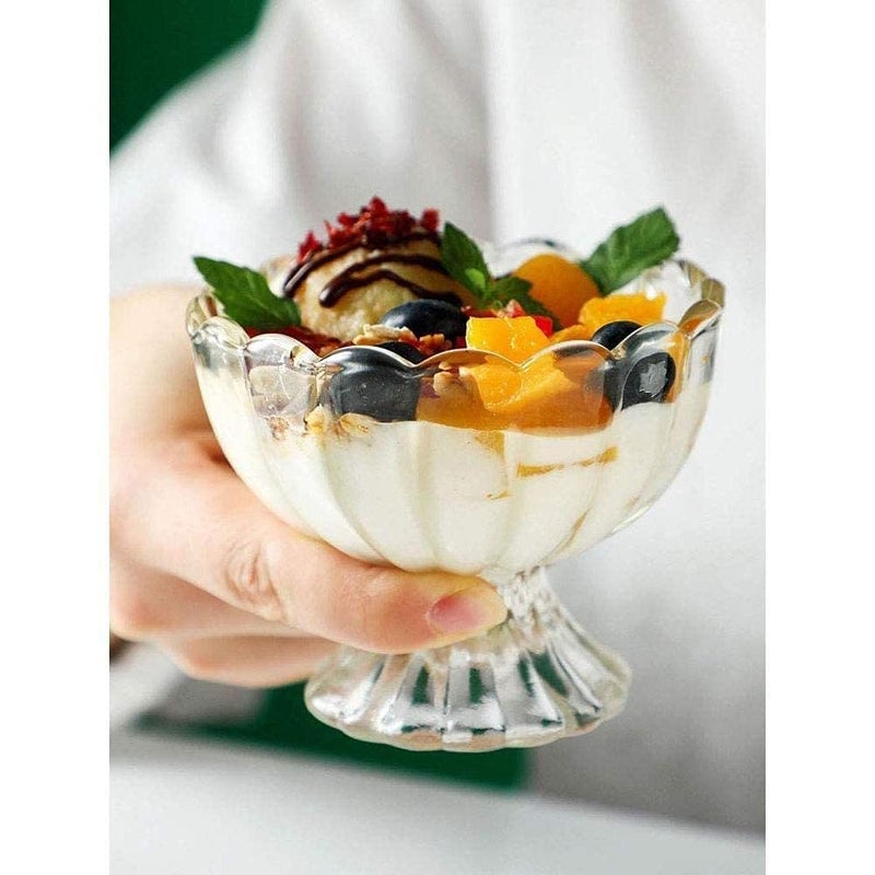 XML Ice Cream Bowl Cup Set Plastic Cute Flower Design Dessert Bowls Nuts or Sweets Bowls Set of 6 140ml - Image 4