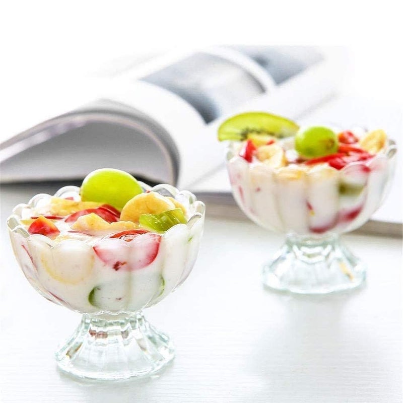 XML Ice Cream Bowl Cup Set Plastic Cute Flower Design Dessert Bowls Nuts or Sweets Bowls Set of 6 140ml - Image 2