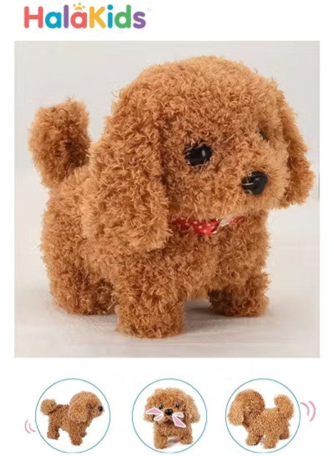 HalaKids Plush Teddy Toy Puppy Electronic Interactive Pet Dog - Walking, Barking, Tail Wagging, Stretching Companion Animal for Kids Children - Image 1