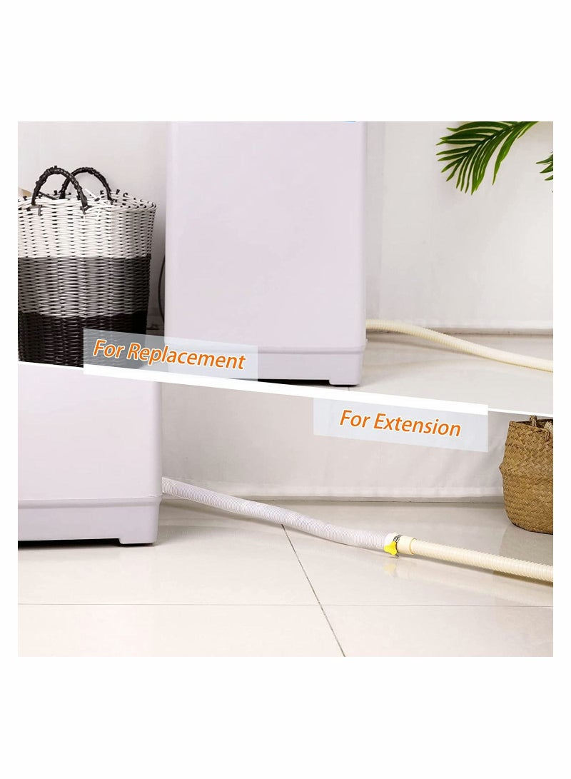 Excefore Drain Hose Washing Machine Extension Kit, Universal Fit All Drain Hose, 2mwith Extension Adapter and Hose Clamps, 2 PCS  - Image 2
