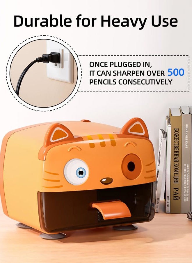 ZMOL Heavy Duty Electric Pencil Sharpener for Classroom,Cute Pencil Sharpener Plug in for Kids,Auto-Stop Pencil Sharpeners Plug in for No.2 / Colored Pencil - Image 4