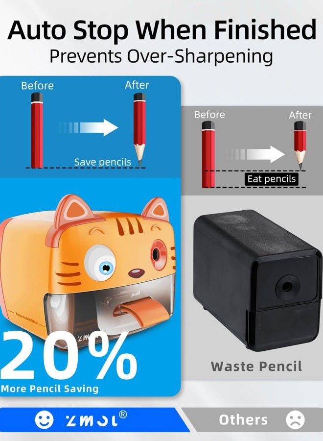 ZMOL Heavy Duty Electric Pencil Sharpener for Classroom,Cute Pencil Sharpener Plug in for Kids,Auto-Stop Pencil Sharpeners Plug in for No.2 / Colored Pencil - Image 5