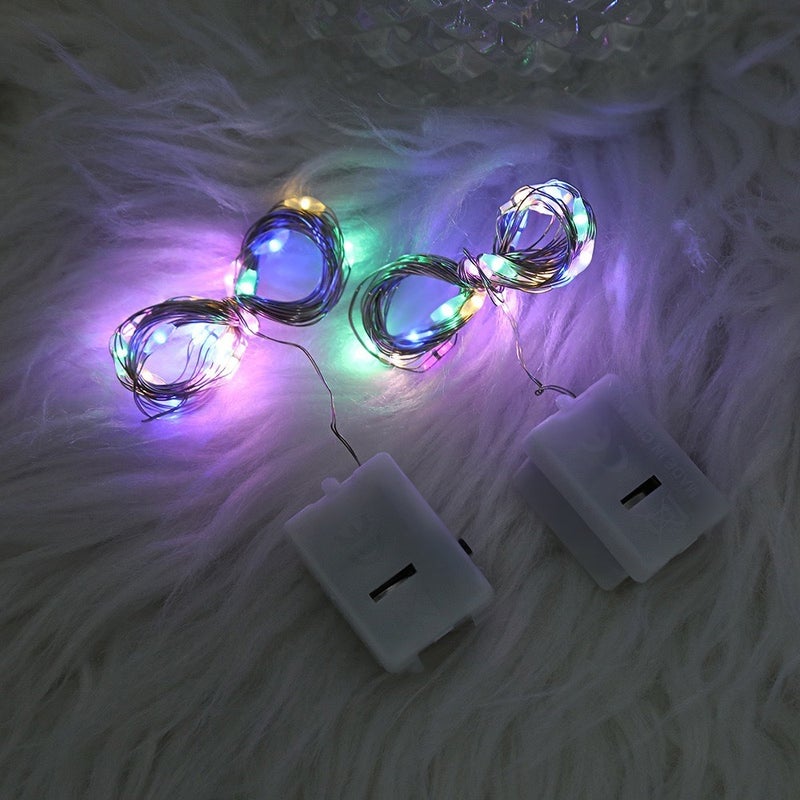 LED White Box String Lights with Copper Wire, 3 Flash Modes - Colorful Flower Bouquet Decoration for Cakes & Gift Boxes