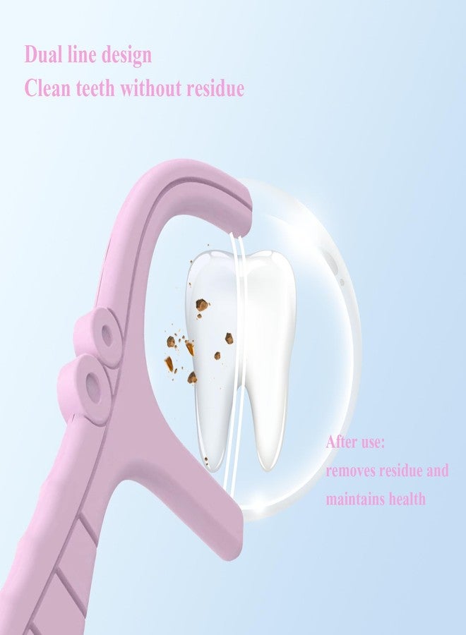 LIAMOSS Shred Resistant Twin line Dental Floss Picks Dispenser-2 Box 20Count Lime Flavor Double line Flosser Portable Case-Best Dental Tools for Oral Care-The Ultimate Floss Storage Solution(Purple) - Image 3