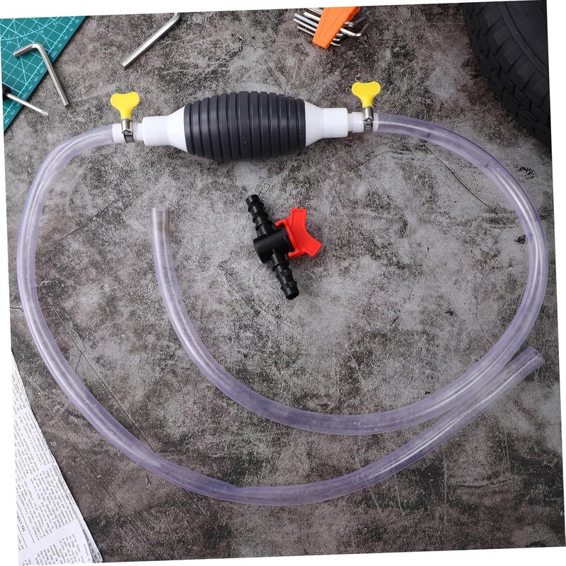 ABOOFAN Manual Fuel Transfer Siphon Pump Plastic Stainless Steel Water Oil Siphon Pump - Image 4