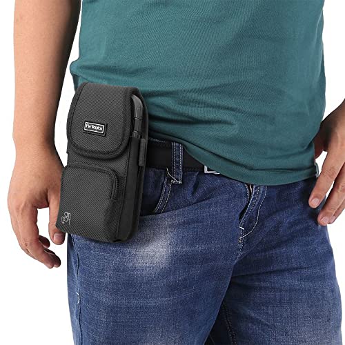 Perilogics Nylon Cell Phone Holster Compatible with iPhone 17 Pro Max, 16 Pro Max, 16 Plus, 15 Pro Max, 15 Plus, 14 Pro Max with Rugged Case, Belt Clip Pouch with Zipper Storage & Card Slot - Image 2