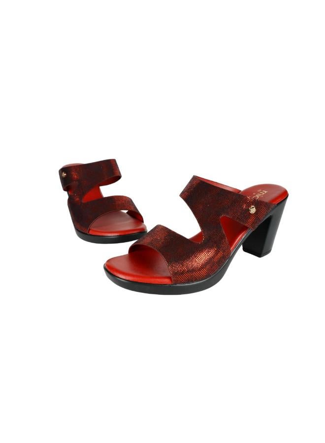 Michelle Morgan 092-2761 Michelle Morgan Ladies Fashion Heeled Sandals 214RJ993  Bordo - Image 2