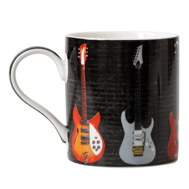 The Leonardo Collection Guitar Mug for Home  Kitchen  Newly Designed Mugs for Tea  Coffee  Lovely Cup for Mens Gifts  Birthday Gifts for Women