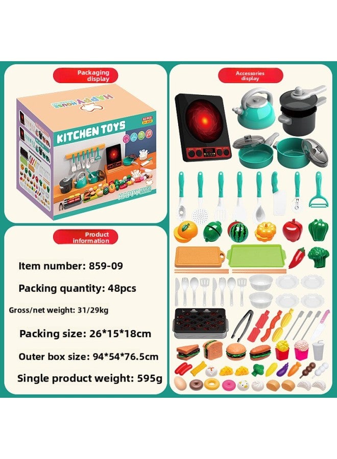 Children's Cross-Border Special Supply Of Children's Play House Kitchen Toy Set For Girls To Simulate Cooking, Frying And Cutting Fruits For Men And Women