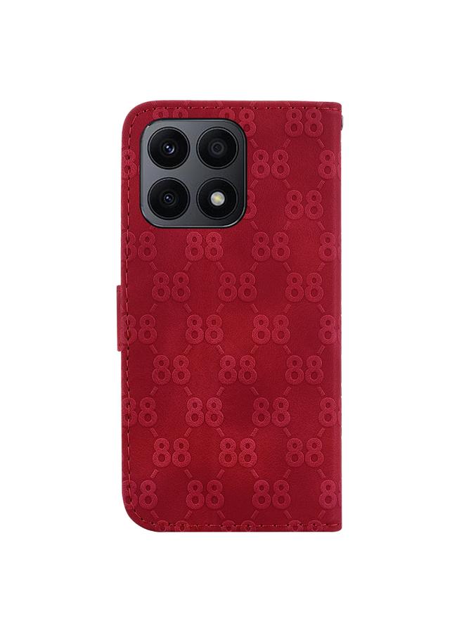 Green Tiger Case For Honor X8a Double 8-shaped Embossed Leather Phone Case - Image 3